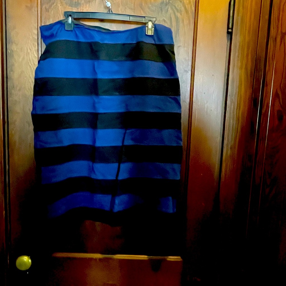 Black and navy blue pencil skirt.
